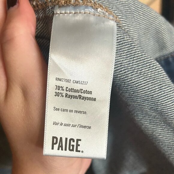 Paige Denim Women’s Trucker Distressed Jean Jacket Size Medium Junya Destructed - Picture 11 of 11